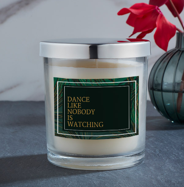 Dance Tropical Leaf Personalised Candle