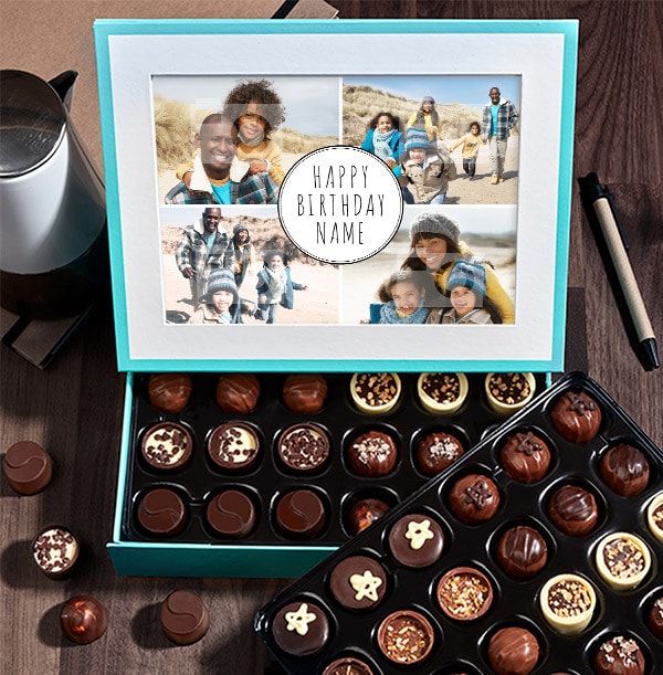 Personalised Birthday Photo Chocolates - Box of 60