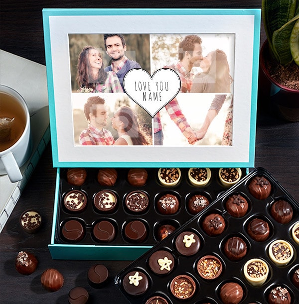Personalised Love You Photo Chocolates - Box of 60