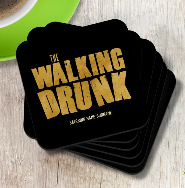 ZDISC The Walking Drunk Personalised Coaster