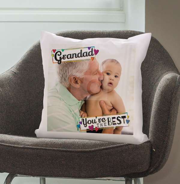 grandad photo cushion