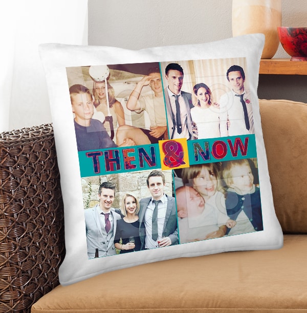 Then & Now Photo Cushion Funky Pigeon