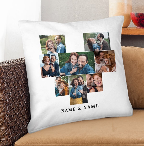 Couple's Heart Collage Cushion