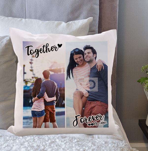 Together Forever Double Photo Cushion