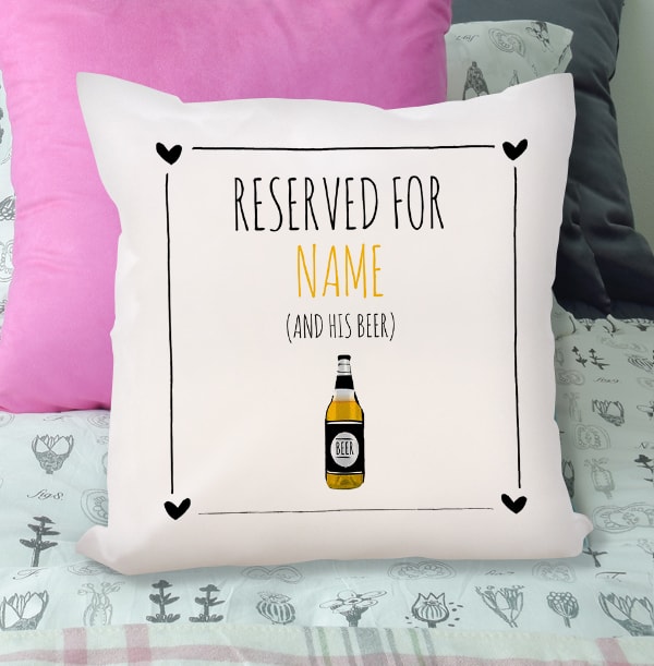 Reserved for Man & Beer Personalised Cushion