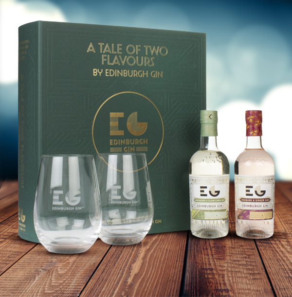 ZDISC 10/11 Edinburgh Gin A Tale of Two Flavours Gift Pack with 2x Glasses