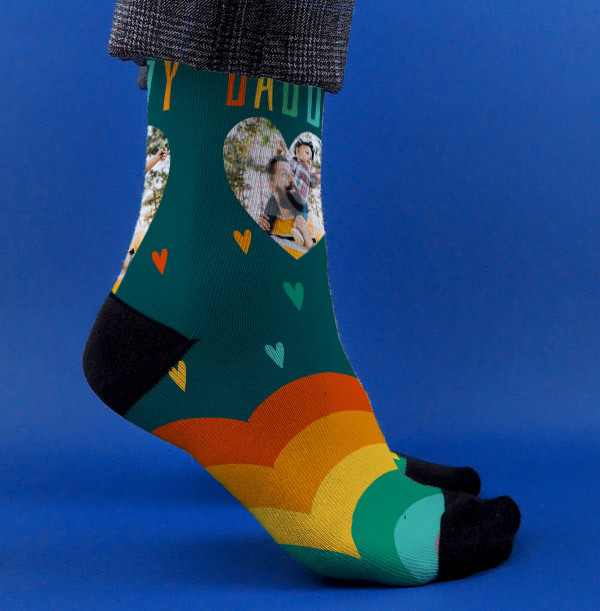 Rainbow Daddy Photo Socks