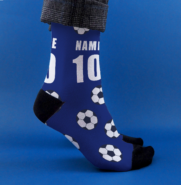 Football Name and Number Personalised Socks