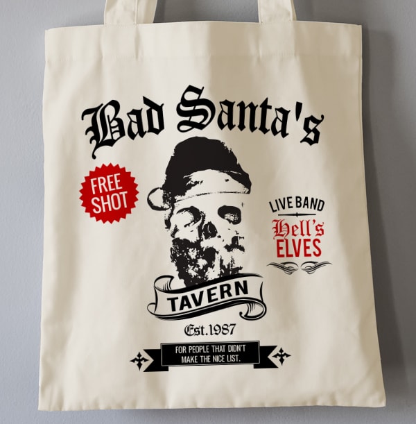 Bad Santa Skull Personalised Tote Bag