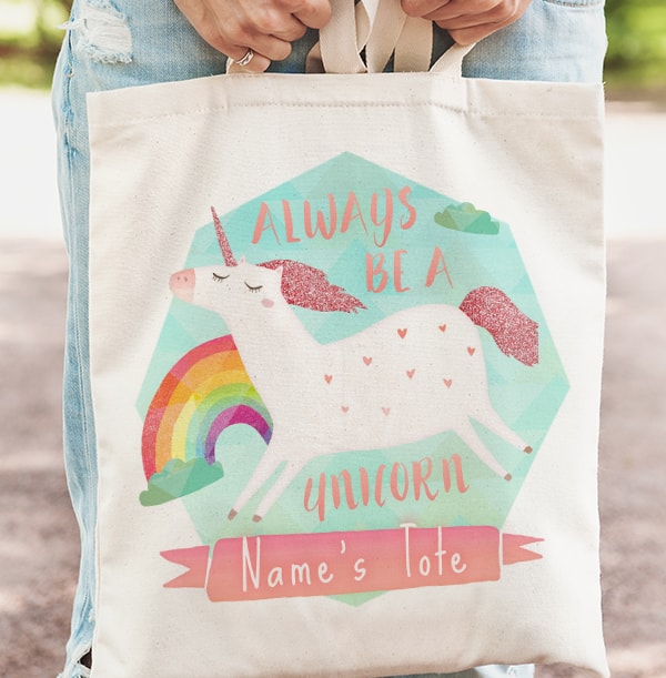Believe it Baby Unicorn Personalised Tote Bag