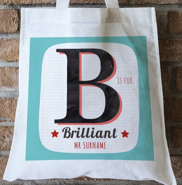 B is for Brilliant Personalised Tote Bag