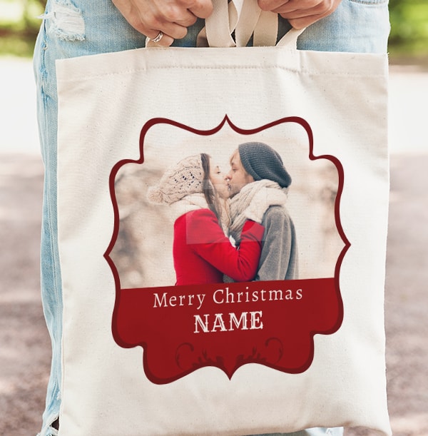 Merry Christmas Photo Tote Bag