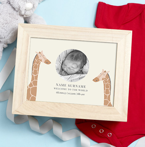 New Baby Photo Upload Wooden Memory Box