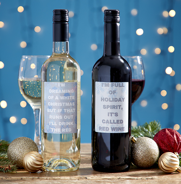 Red And White Christmas Wine Duo