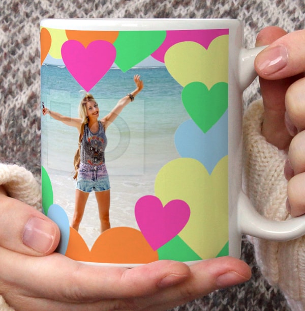 Colourful Hearts Personalised Mug