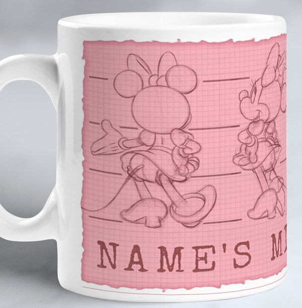 Minnie Mouse Sketch Personalised Mug
