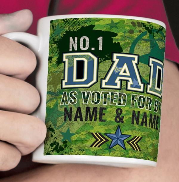 No.1 Dad Camo Personalised Photo Mug