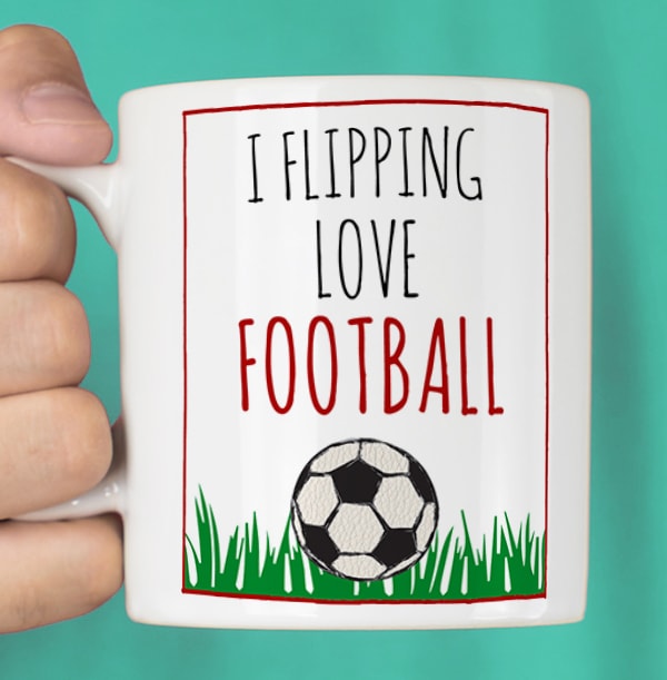 I Flipping Love Football Personalised Mug