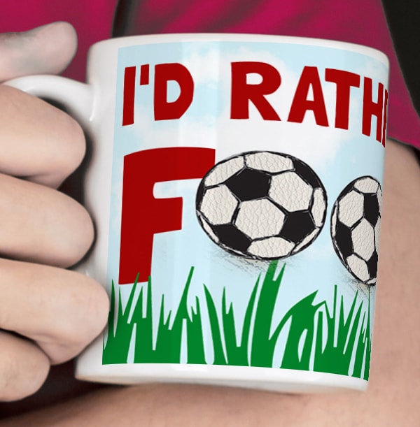 I'd Rather be Playing Football Personalised Mug