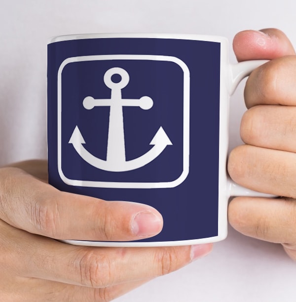 Prize Anchor Icon Mug - Navy Blue