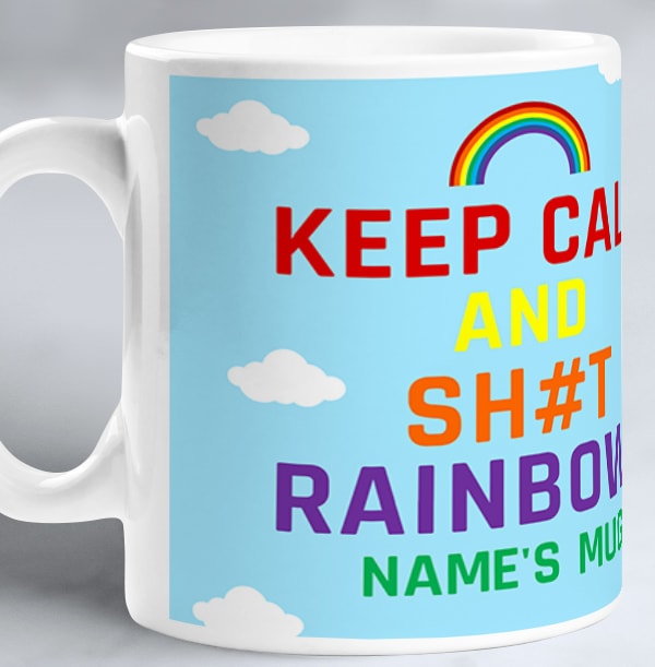Keep Calm Rainbows Personalised Mug