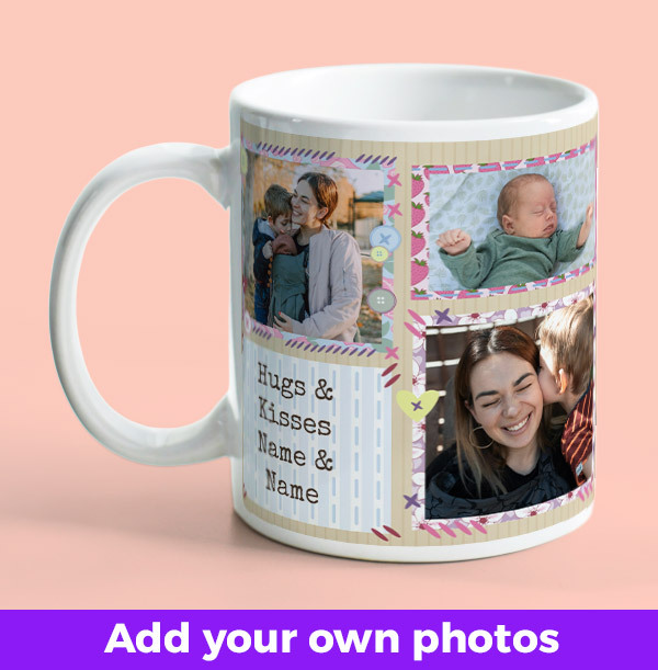 Hugs & Kisses Personalised Photo Mug Funky Pigeon