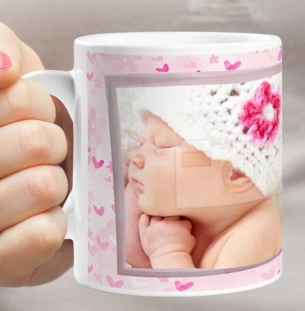 Personalised Mug - Button Nose Baby Girl Photo Upload
