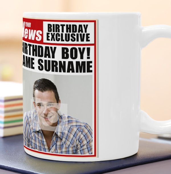 Birthday Boy Spoof Newspaper Mug