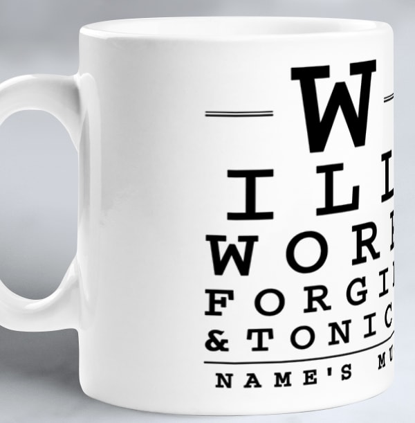 Will Work For Gin Personalised Mug
