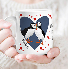 Puffin Love You Valentines Personalised Mug