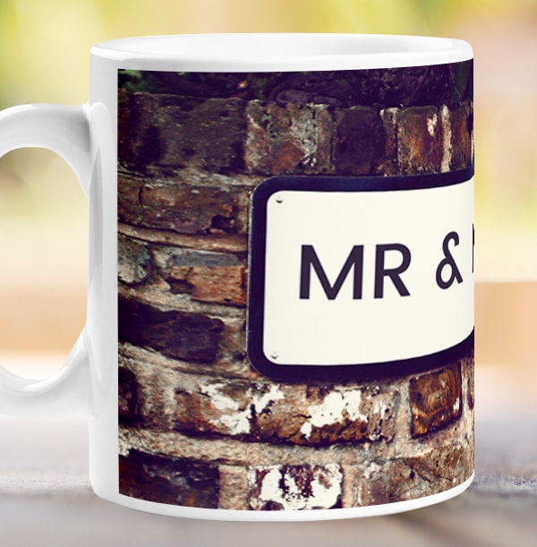 Mr & Mrs Personalised Street Sign Mug