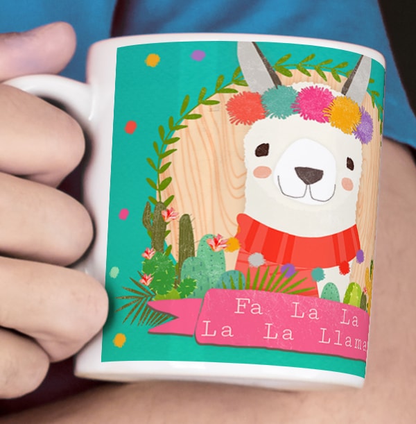 Festive Llama Photo Mug