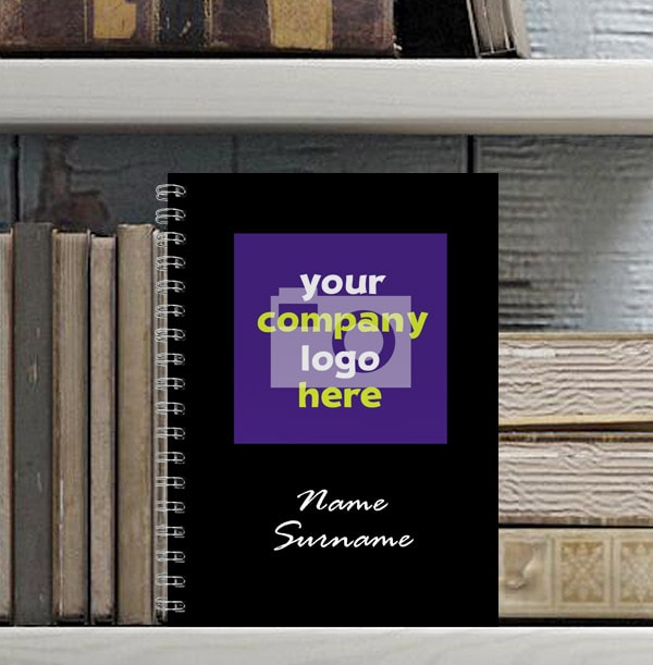 Company Logo Black Personalised Notebook Funky Pigeon