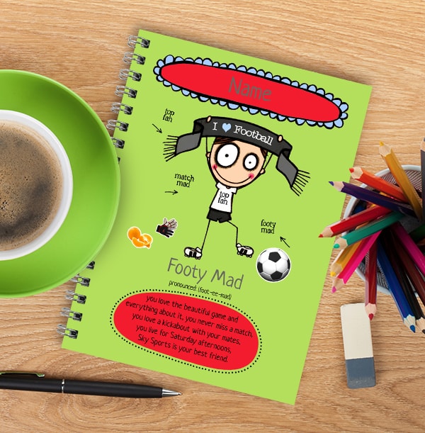 Football Fan Personalised Notebook