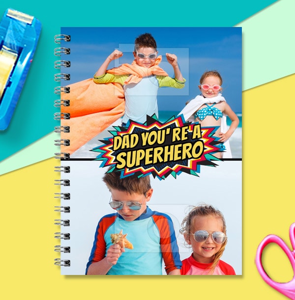 Superhero Dad Multi Photo Notebook