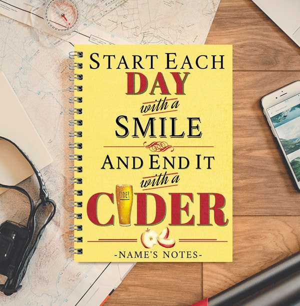 Personalised Cider Notebook, End Each Day