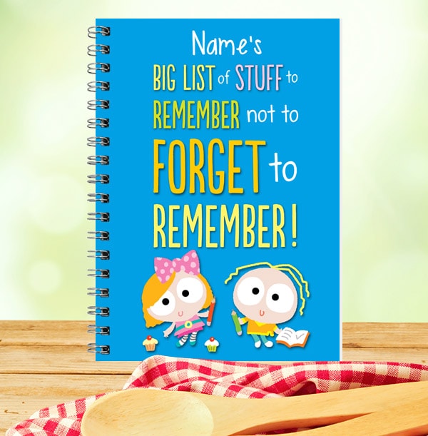 Stuff To Remember Personalised Cartoon Notebook