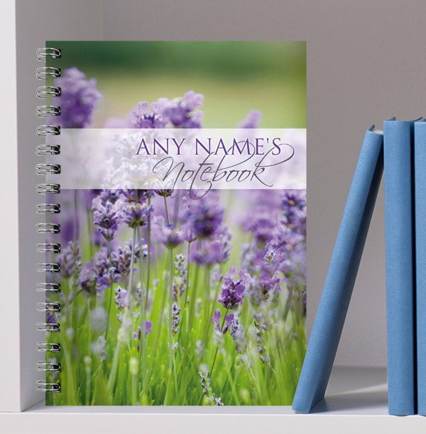 Lavender Field Personalised Name Notebook