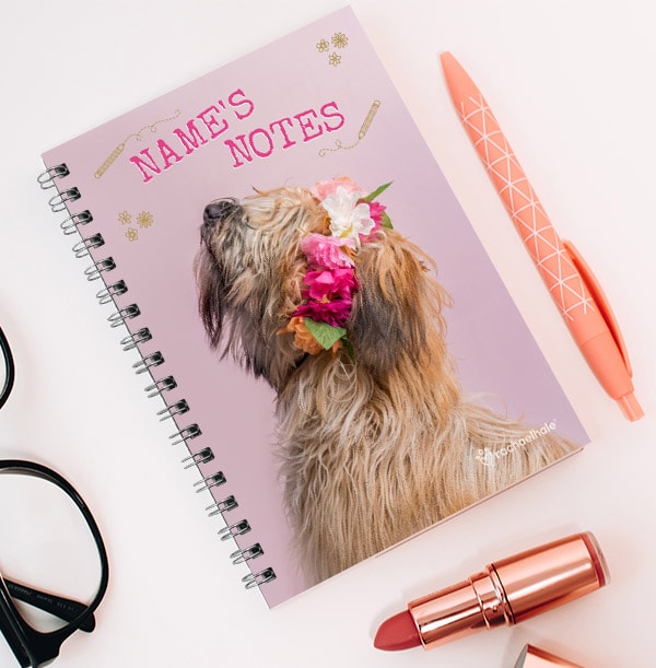 Personalised Dog Notebook, Floral
