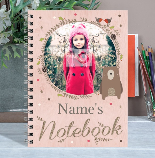 Photo Christmas Notebook for Girls, Bear
