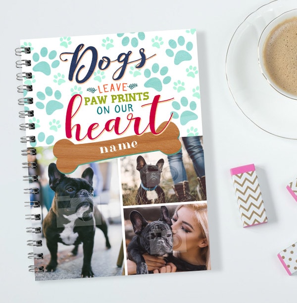 Dogs Paw Prints Multi Photo Notebook