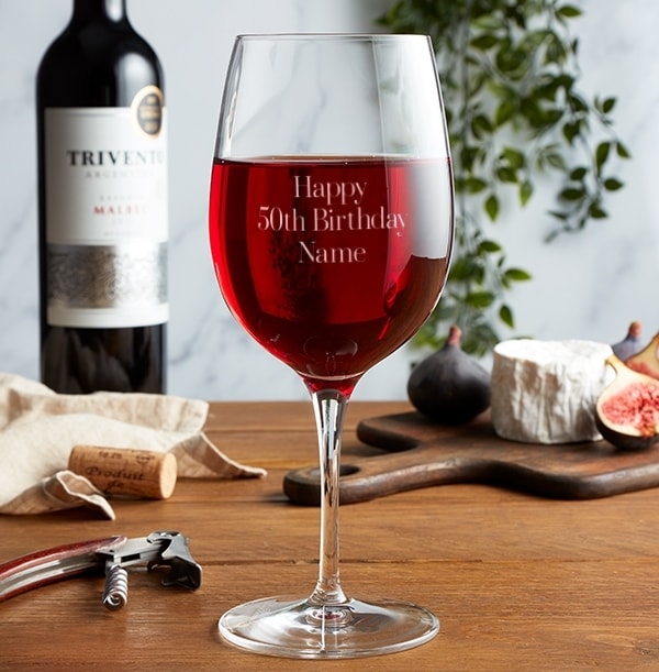 personalised wine glass 50th birthday