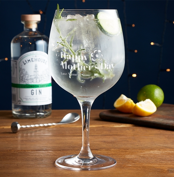 Happy Mothers Day Personalised Gin Glass