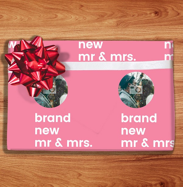 New Mr & Mrs Photo Wedding Wrapping Paper