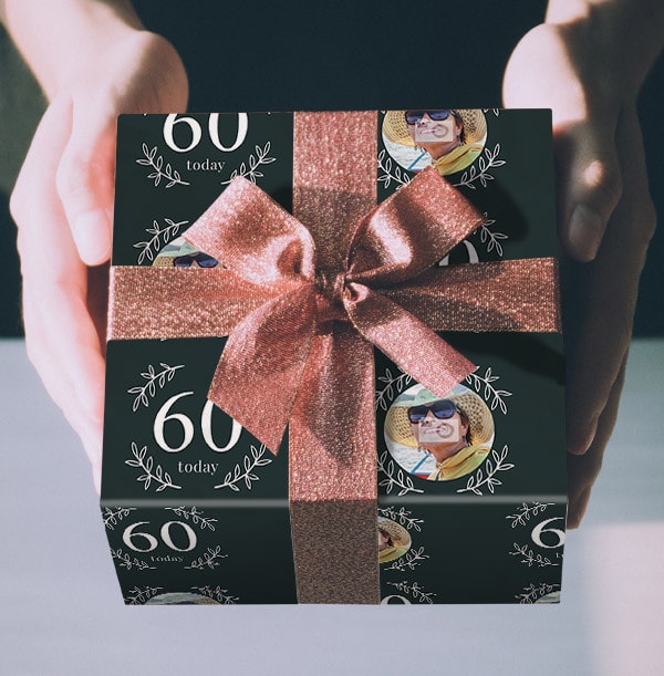 60th Birthday Photo Wrapping Paper | Funky Pigeon