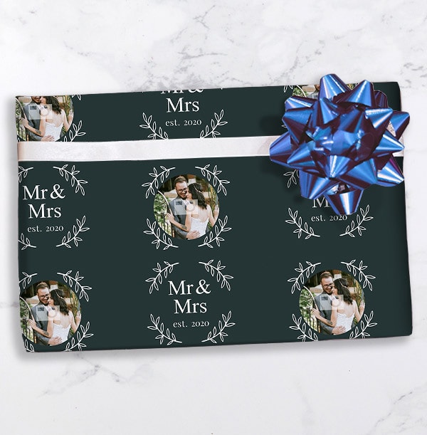 Mr & Mrs Photo Wedding Wrapping Paper