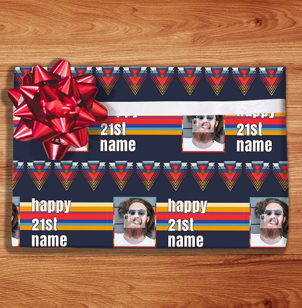 Happy 21st Birthday Photo Wrapping Paper