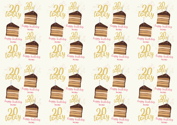 20th Birthday Photo Wrapping Paper