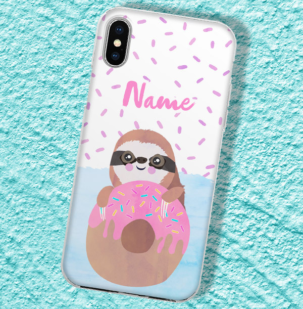 Sloth & Doughnut Personalised iPhone Case