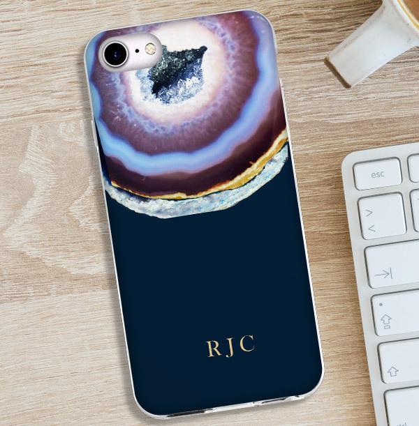 Blue Geode Personalised iPhone Case